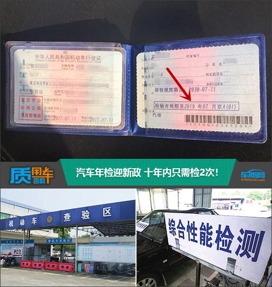 汽车年检迎新政 十年内只需检2次！