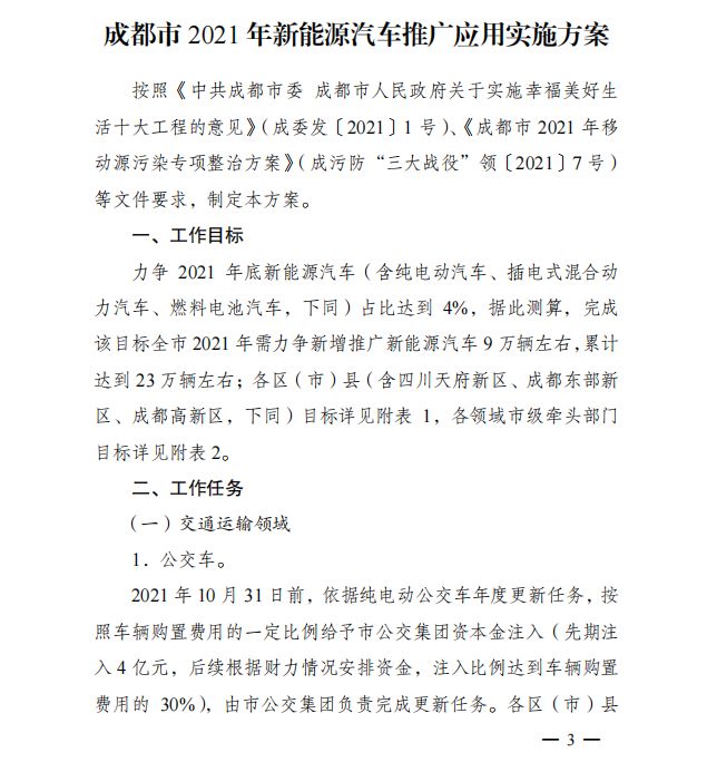 划设绿色货运示范区    成都发布新能源汽车推广方案